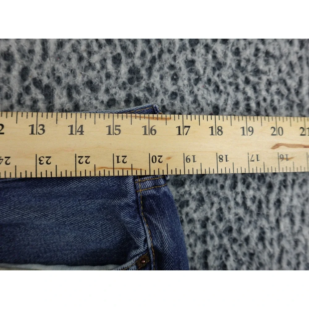 Levis 505 Regular‎ Fit Denim Shorts Mens 32 Blue Good Raw Hem Cutoff Jean Shorts